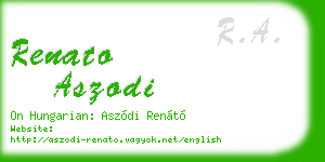 renato aszodi business card